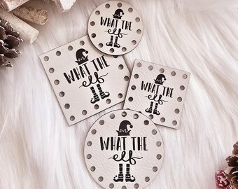 What the Elf ~ Holiday Faux Leather Patches ~ Perfect for Christmas Gifts and Winter Crafts ~ Over 20 color choices ~ 4 sizes