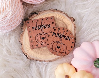 Lil' Pumpkin Faux Leather Patches/Adorable Accents for Baby Creations/3 sizes/16 colors/Fall and Autumn Embellishments/Sew On Tags