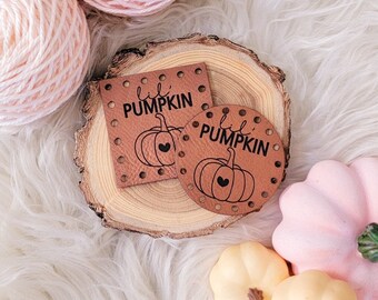 Lil' Pumpkin Faux Leather Patches/Adorable Accents for Baby Creations/3 sizes/16 colors/Fall and Autumn Embellishments/Sew On Tags