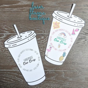 PRINTABLE Cold Drink Insert/2 Designs/Color and Black and White/Cold Brew Insert/Photo Prop Template/Display Insert/Market Display
