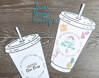 PRINTABLE Cold Drink Insert/2 Designs/Color and Black and White/Cold Brew Insert/Photo Prop Template/Display Insert/Market Display