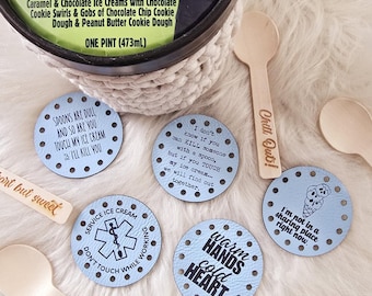 Ice Cream Cozy Tags ~ 5 pack ~ OOAK designs ~ Ice Cream tags ~ Summer Patches ~ 23 colors ~ 2" round