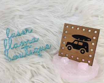 Woody Surf Car Patches for Handmade Items/Labels for Crochet, Knit, or Crafts/Market Bag Tags/Cozy Patches