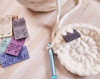 Lazy Llama Tags ~ Soft No Sew Microsuede Tags ~ Amigurumi ~ Lovies ~ Crochet On ~ Washable and Tear Resistant ~ Customizable
