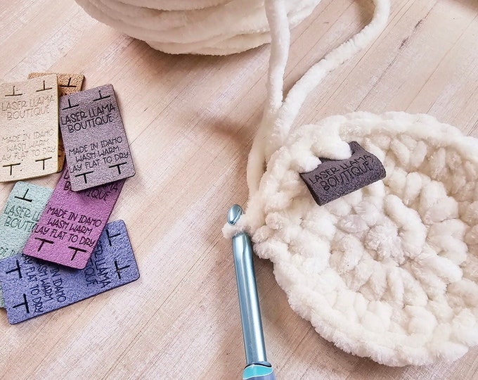 Featured listing image: Lazy Llama Tags ~ Soft No Sew Microsuede Tags ~ Amigurumi ~ Lovies ~ Crochet On ~ Washable and Tear Resistant ~ Customizable