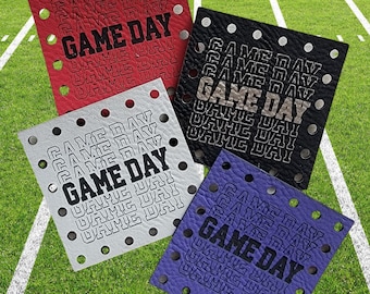 Game Day Football Patch~Show Your Team Spirit~ for handmade beanies, cup cozies and more~Crochet~Knit~18 colors