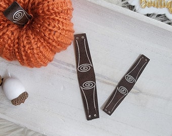 PUMPKIN TAGS ~ Stem Only Design ~ 3 sizes ~ 18 colors ~ Faux Leather Pumpkin Stems ~ Knit, Crochet, Knitting Machine Pumpkin Stem Labels