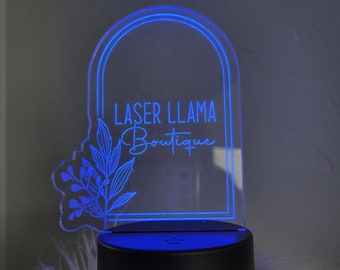 Customizable LED Brand Light - 16 colors - Lightweight Clear Acrylic Sign - Illuminate Your Brand - Night Light