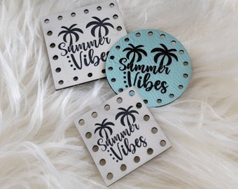 Summer Vibes Patches/Summer Tags/3 sizes/16 color options/Labels for Handmade Crafts/Crochet Tags/Knit Patches/Sew On/Hat Patches