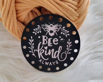 Bee Kind Always Patches/Summer Tags/16 color options/Labels for Handmade Crafts/Crochet/Knit/Sew/Hat Patches