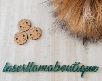 Removeable Pom Pom Buttons/ 1" Alderwood Buttons for Handmade Faux Fur Pom Poms / Crochet / Knit / Hats / Beanies / 10pack / Pom Attachments