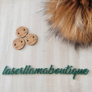 Removeable Pom Pom Buttons/ 1" Alderwood Buttons for Handmade Faux Fur Pom Poms / Crochet / Knit / Hats / Beanies / 10pack / Pom Attachments