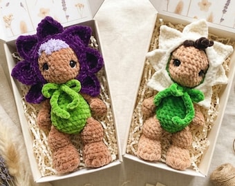 Handmade Crochet Flower Baby Dolls: Willa Wildflower Plushie Snuggler Toddler Baby Gift