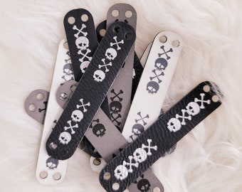 Spooky-yet-Sweet XOXO Faux Leather Tags - Pack of 10 - Crochet - Knit - Sew On -  18 colors -  Beanies