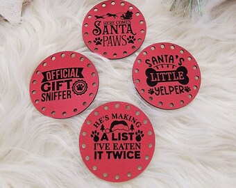 Dog Christmas Tags~Winter Pet Patches~Animal Holiday Labels~2 Sizes~18 Colors~for handmade items~Crochet~Knit~Sew