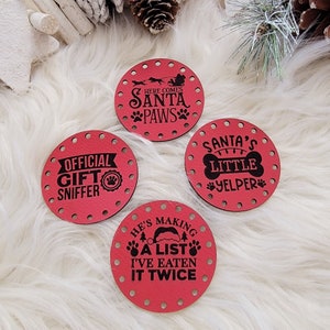 Dog Christmas Tags~Winter Pet Patches~Animal Holiday Labels~2 Sizes~18 Colors~for handmade items~Crochet~Knit~Sew