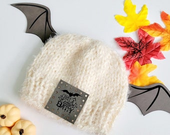 Just a Little Batty/Bat Faux Leather Patches/3 sizes/16 colors/Single or 4 pack/Knit Tags/Crochet Labels/Patches for handmade crafts