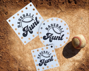 Baseball Aunt~ Faux Leather Tags ~ 3 sizes ~ 18 colors ~ Patches for Hats - Craft Your Team Spirit! ~ Crochet ~ Knit ~ Hat Label