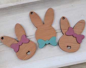 Easter Basket Tags/Engraved or Natural/Bunny Name Tags for Easter Bags or Baskets or Gifts/Lightweight Rabbit Hang Tags/Handmade Gift SM