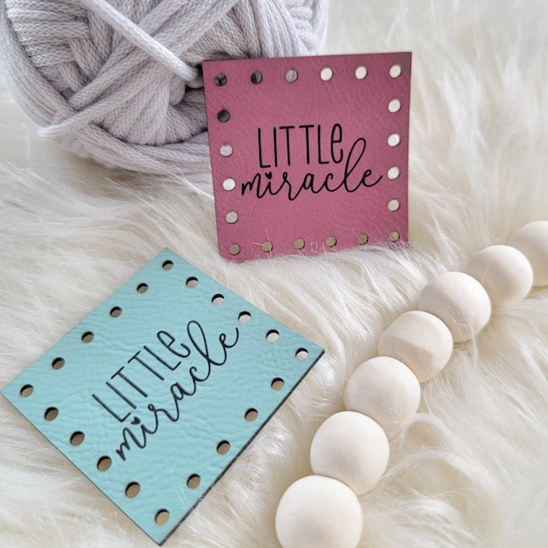 Little Miracle Patch/Baby Tags/16 color options/Labels for Handmade Infant & Children Items/Crochet/Knit/Sew/Hat Patches