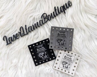 Handbook for Deceased/Beetlejuice Patch/Handmade crafts/Crochet, Knit or Sew On Tags/Halloween Labels for Beanies, Cozies, Blankets, Baskets