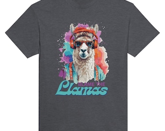 Blame the Llamas-Heavyweight Unisex Crewneck T-shirt~Brand Apparel~Crochet~Knit