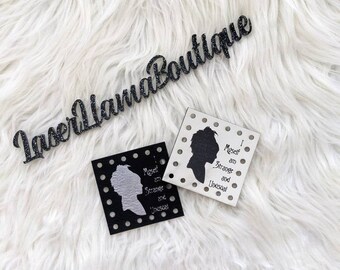 Lydia Profile/Beetlejuice Patch for Handmade crafts/Crochet, Knit or Sew On Tags/Halloween Labels for Beanies, Cozies, Blankets, Baskets