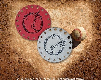 Game Day ~ Faux Leather Tags ~ 3 sizes ~ 18 colors ~ Patches for Hats - Craft Your Team Spirit! ~ Crochet ~ Knit ~ Hat Label