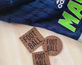 Faux Leather Football Mom Patches - Add Team Spirit to Your Fall Gear/3 sizes/16 colors/Sport Labels/Fall Tags/Kids/Mom/School