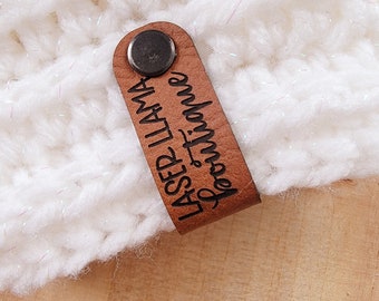 Cozy Llama Rivet Tags~Chicago Screw Brand Labels~Customizable for Handmade items~18 colors~Crochet~Knit~Sew~Hats~Beanies~Blankets