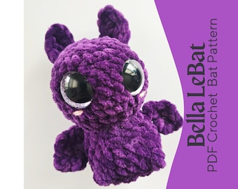 Bella LeBat ~ No Sew Crochet Bat Pattern PDF ~ Easy and Fast Halloween Plush Amigurumi ~Halloween and Fall Market Prep ~ Advanced Beginner