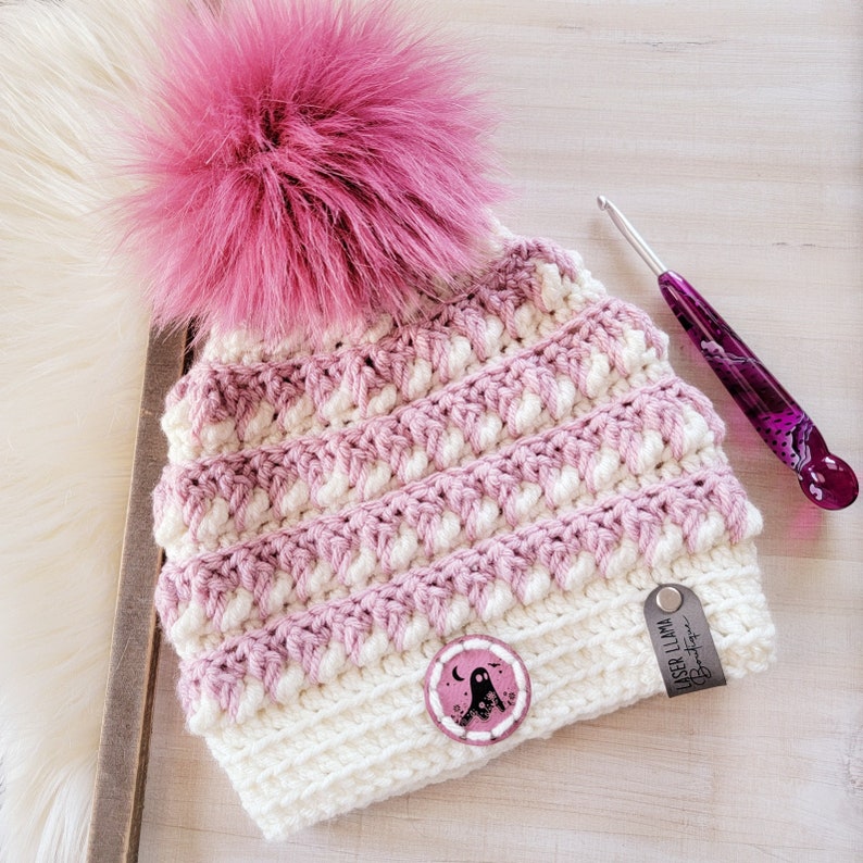 Logan Canyon Crochet Beanie Pattern PDF Instant Download Intermediate Level Picture and Video Tutorials 4 sizes REVERSIBLE Design image 3