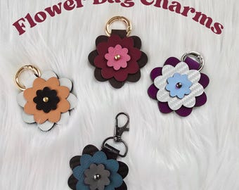 Flower Bag Charm: DIY Kit or Finished ~ 2.25" ~ Crochet Bag Accessory