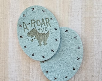 Dino Cuddler Paw Patches ~ A-Roar-Able ~ Tyrannosaurs Rex Dinosaur Feet ~ Washable Microsuede Feet Patches ~ Crochet in Lovey Paw Pads