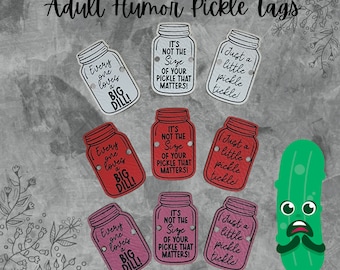 Adult Humor Peppy Pickle Patches~Set of 6~4 colors~Love Pickle~Crochet~Amigurumi Cucumber