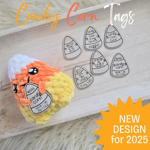 Candy Corn Buddies/Etiquettes Amigurumi/Similicuir/2 couleurs