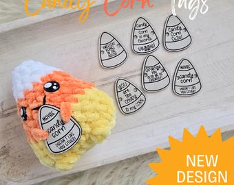 Candy Corn Buddies/Amigurumi Tags/Faux Leather/2 colors