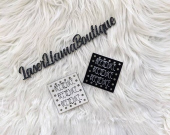 Beetlejuice x3 font 2/Beetlejuice Patch/Handmade crafts/Crochet, Knit or Sew On Tags/Halloween Labels for Beanies, Cozies, Blankets, Baskets