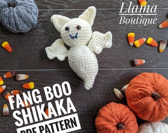 Ghost Bat Pattern/Fang Boo Shikaka/***Instant PDF Download***/Crochet Bat Pattern/Amigurumi Ghost Bat/Beginner Level