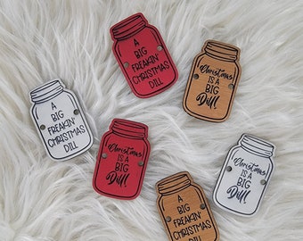 Christmas Pickle tags~2 Designs~4 pack~3 color choices~Chunky Pickle Patches