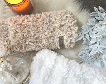 Handmade Crochet Ear Warmer: Hot Cocoa Headband ~ Fur Yarn - Teen-Adult Sized