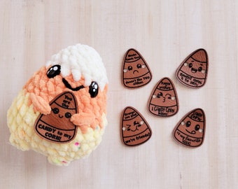 Candy Corn Buddies/Amigurumi Tags/Faux Leather/2 colors