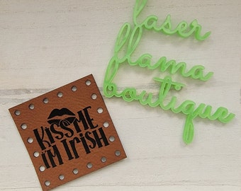 Kiss Me I'm Irish/Set of 4/15 Colors Vegan Faux Leather/2 Sizes/St. Patrick's Day Labels for Handmade Crafts/Crochet/Knit/Sew