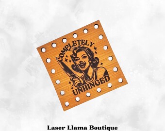 Completely Unhinged ~ Vintage Retro Patches ~ Faux Leather Tags ~ Handmade Labels for Crochet and Knit and Sew ~ 23 colors ~ 2 sizes