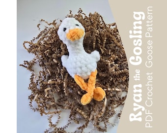 Crochet Goose Pattern – Ryan the Gosling | Quick Amigurumi Keychain • Car Charm • Desk Pet | Includes Hat and Car Swing Patterns