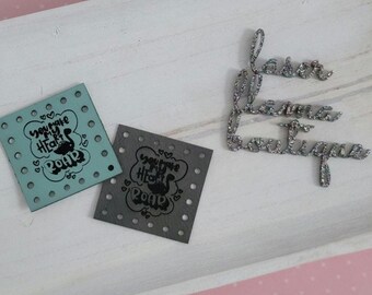 You Make My Heart Roar/Valentine Dino Patch/Vegan Faux Leather/2 sizes/15 Color Options/Love Tags for Handmade items/Crochet/Knit/Sew