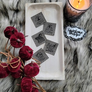 Wicked Witch Eco Friendly Faux Leather Patches/Halloween Tags for Handmade Items/Crochet, Knit, Sew Labels for Fall/15 colors/2 Sizes