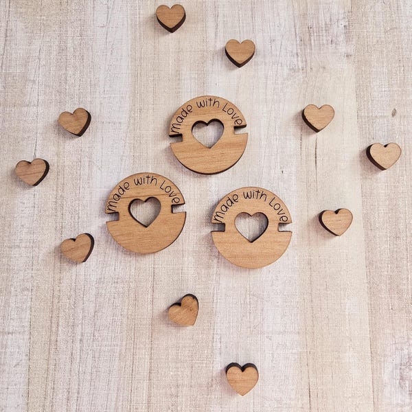 Made with Love/Heart Faux Fur Pom Attachment Buttons/Works on Elastic or String Closure poms/Crochet/Knit/Knitting Machine Beanies