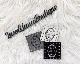 Never Trust the Living/Beetlejuice Patch/Handmade craft/Crochet, Knit or Sew On Tags/Halloween Labels for Beanies, Cozies, Blankets, Baskets