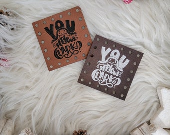 You Serious Clark/2 sizes/4pk/Christmas Tags/Winter Labels for handmade items, Crochet, Knit, Knitting Machine